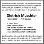 Traueranzeige Dietrich Muschter