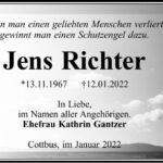 Traueranzeige Jens Richter