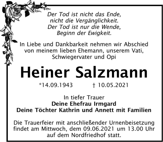 Traueranzeige Heiner Salzmann