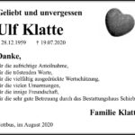 Danksagung Ulf Klatte