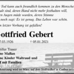 Traueranzeige Gottfried Gebert