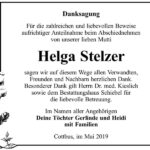 Danksagung Helga Stelzer