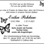 Traueranzeige Erika Pohlan