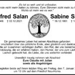 Traueranzeige Manfred Salan