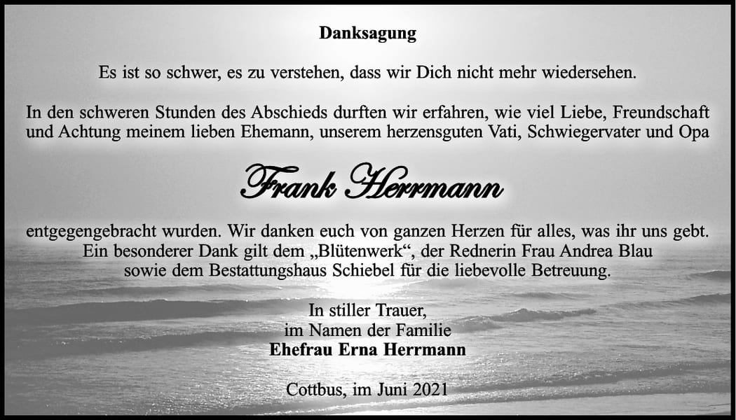 Danksagung Frank Herrmann