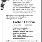 Traueranzeige Lothar Dobrin