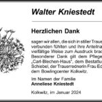 Danksagung Walter Kniestedt