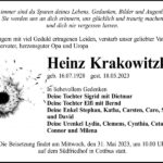 Traueranzeige Heinz Krakowitzky