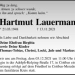 Traueranzeige Hartmut Lauermann