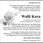 Danksagung Walli Kara