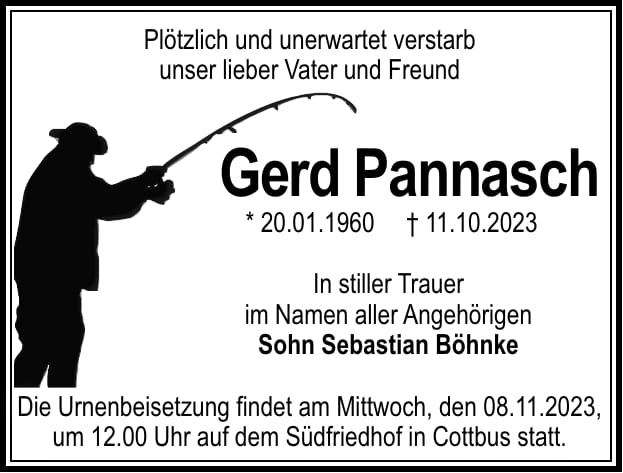 Traueranzeige Gerd Pannasch