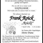 Traueranzeige Frank Roick „Roicki“