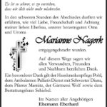 Danksagung Marianne Nagork