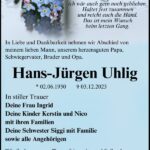 Traueranzeige Hans-Jürgen Uhlig