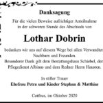 Danksagung Lothar Dobrin