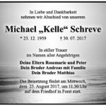 Traueranzeige Michael „Kelle“ Schreve