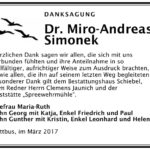 Danksagung Dr. Miro-Andreas Simonek