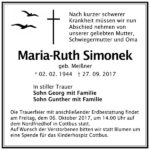 Traueranzeige Maria-Ruth Simonek, geb. Meißner