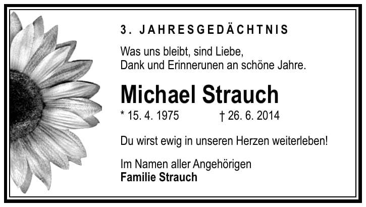 Jahresgedenken Michael Strauch