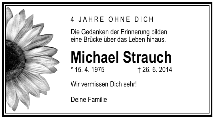 Jahresgedenken Michael Strauch