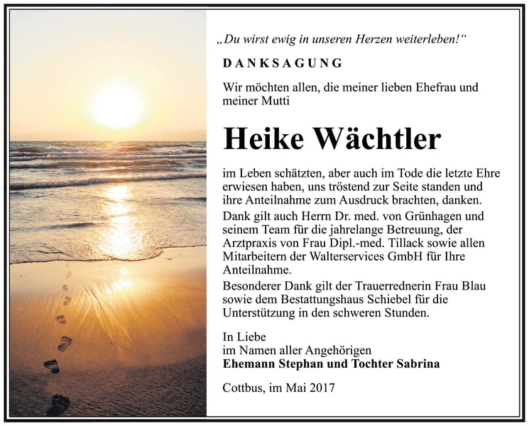 Danksagung Heike Wächtler