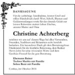 Danksagung Christine Achterberg