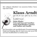 Traueranzeige Klaus Arndt