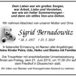 Traueranzeige Sigrid Bernadowitz