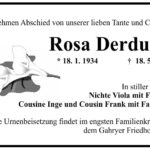 Traueranzeige Rosa Derdulla