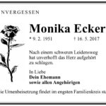 Traueranzeige Monika Eckert