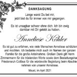 Danksagung Anneliese Köhler