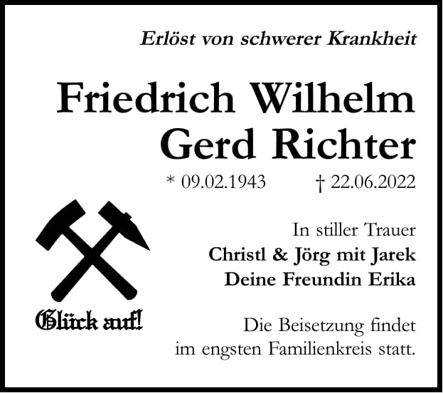 Traueranzeige Gerd Richter