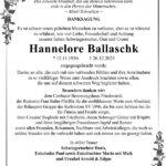 Danksagung Hannelore Ballaschk