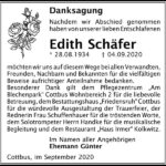 Danksagung Edith Schäfer