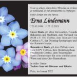 Traueranzeige Erna Lindemann