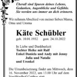 Traueranzeige Käte Schübler