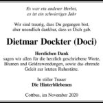 Danksagung Dietmar Dockter (Doci)
