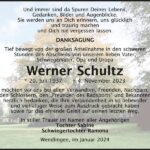 Danksagung Werner Schultz