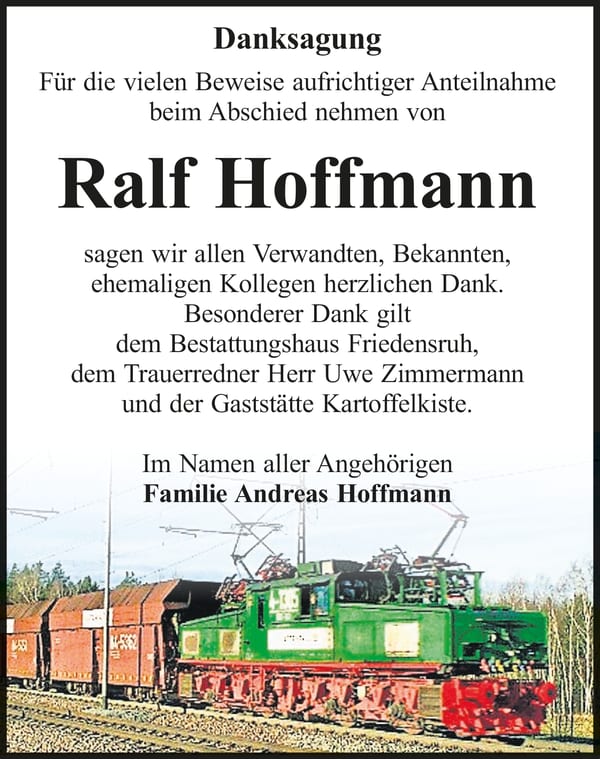 Danksagung Ralf Hoffmann