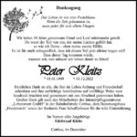 Danksagung Peter Kleitz