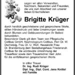 Danksagung Brigitte Krüger