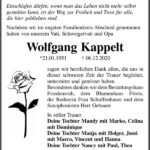 Danksagung Wolfgang Kappelt