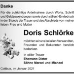 Danksagung Doris Schlörke