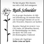 Danksagung Ruth Schneider