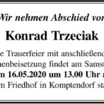 Traueranzeige Konrad Trzeciak