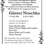 Traueranzeige Günter Noschka