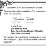 Traueranzeige Anneliese Köhler