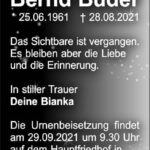 Traueranzeige Bernd Buder