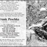 Traueranzeige Frank Peschke