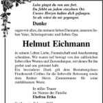 Danksagung Helmut Eichmann